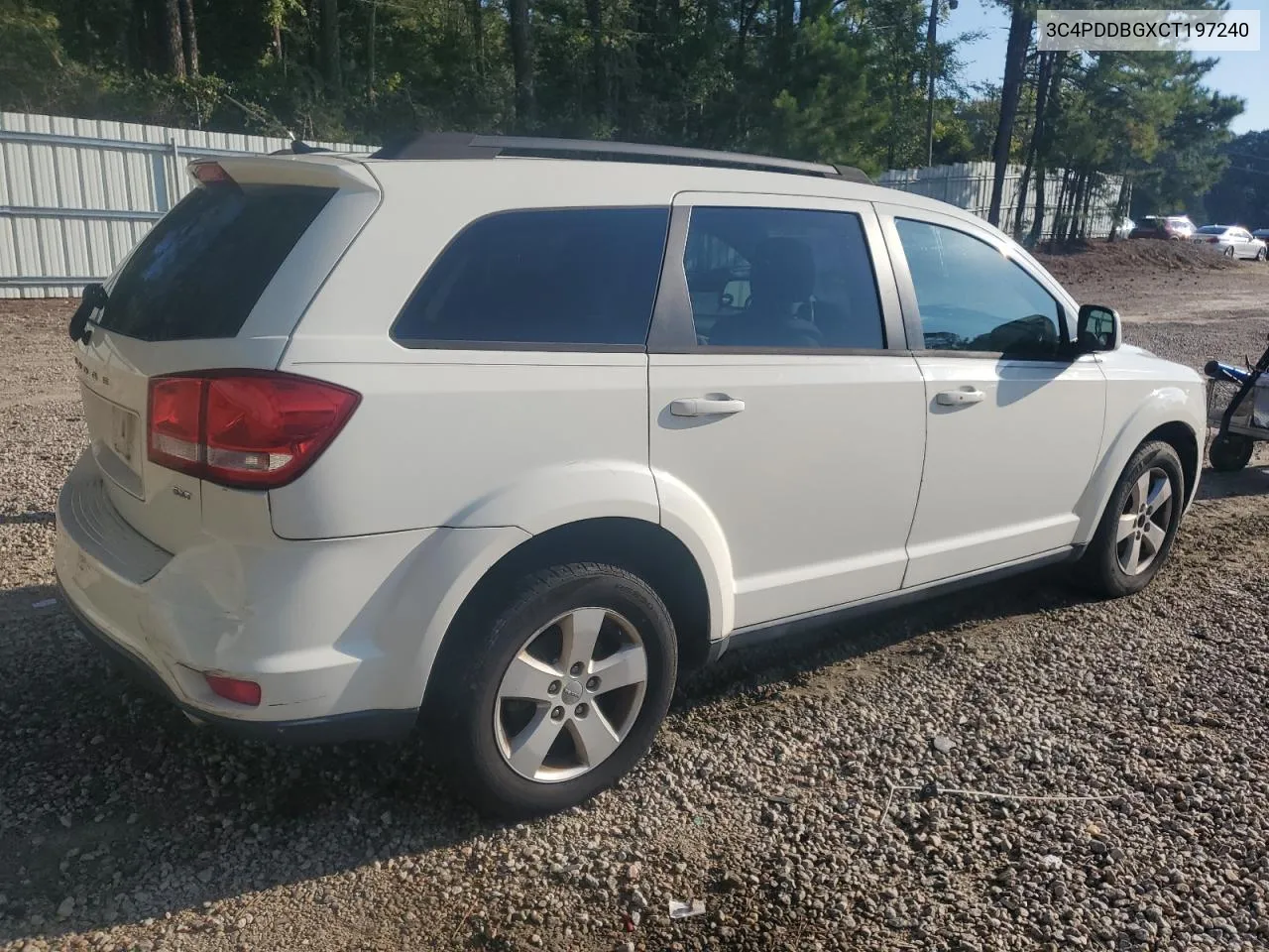 2012 Dodge Journey Sxt VIN: 3C4PDDBGXCT197240 Lot: 75054244