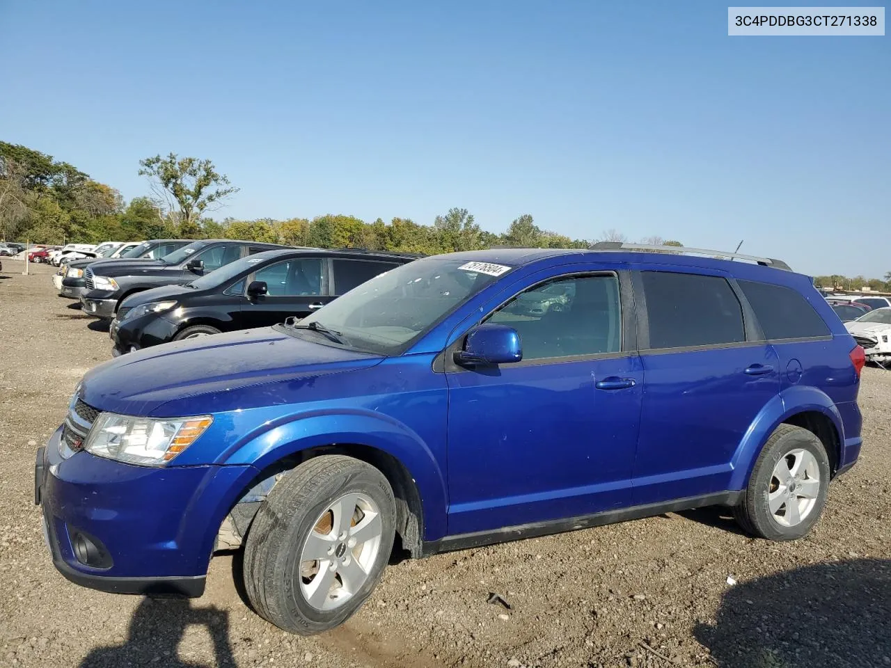 2012 Dodge Journey Sxt VIN: 3C4PDDBG3CT271338 Lot: 75176504