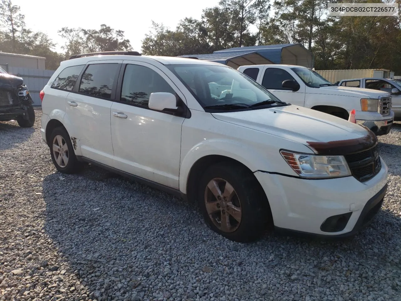 2012 Dodge Journey Sxt VIN: 3C4PDCBG2CT226577 Lot: 75392234