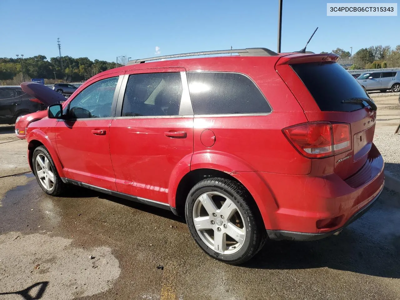 2012 Dodge Journey Sxt VIN: 3C4PDCBG6CT315343 Lot: 76295254