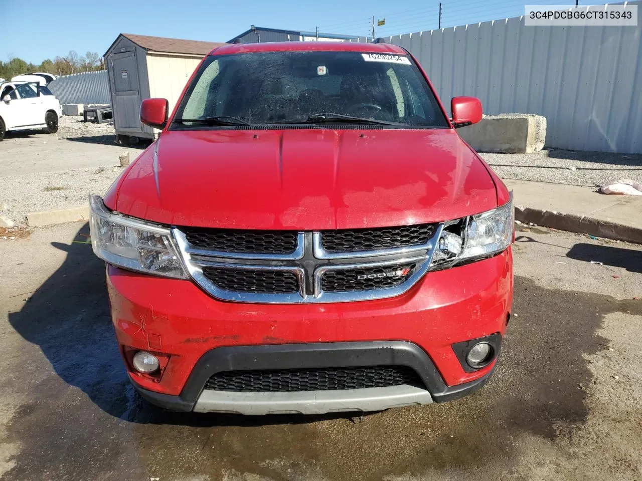 2012 Dodge Journey Sxt VIN: 3C4PDCBG6CT315343 Lot: 76295254