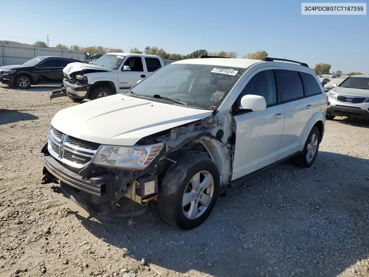 2012 Dodge Journey Sxt VIN: 3C4PDCBG7CT187355 Lot: 77581424