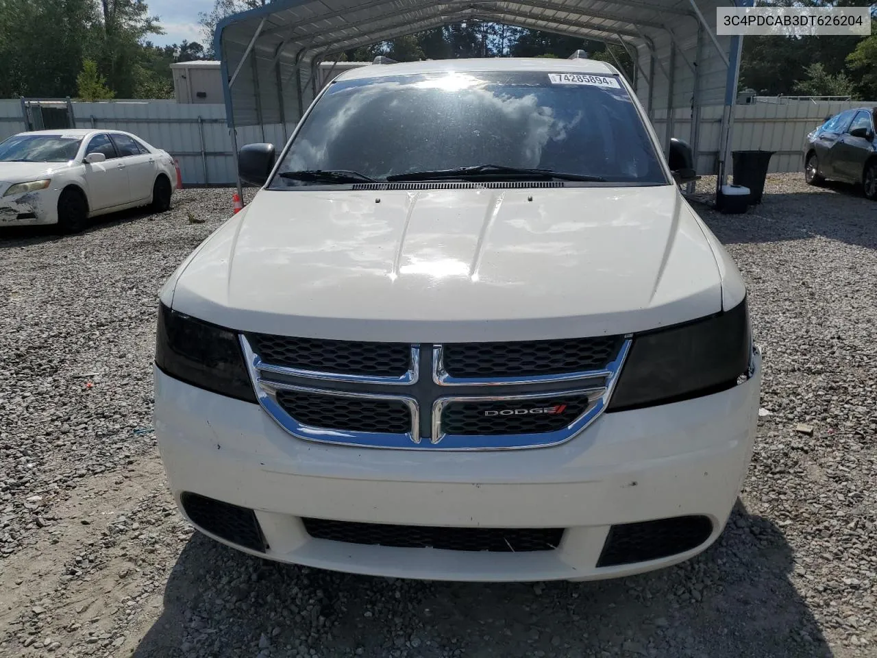 2013 Dodge Journey Se VIN: 3C4PDCAB3DT626204 Lot: 74285894