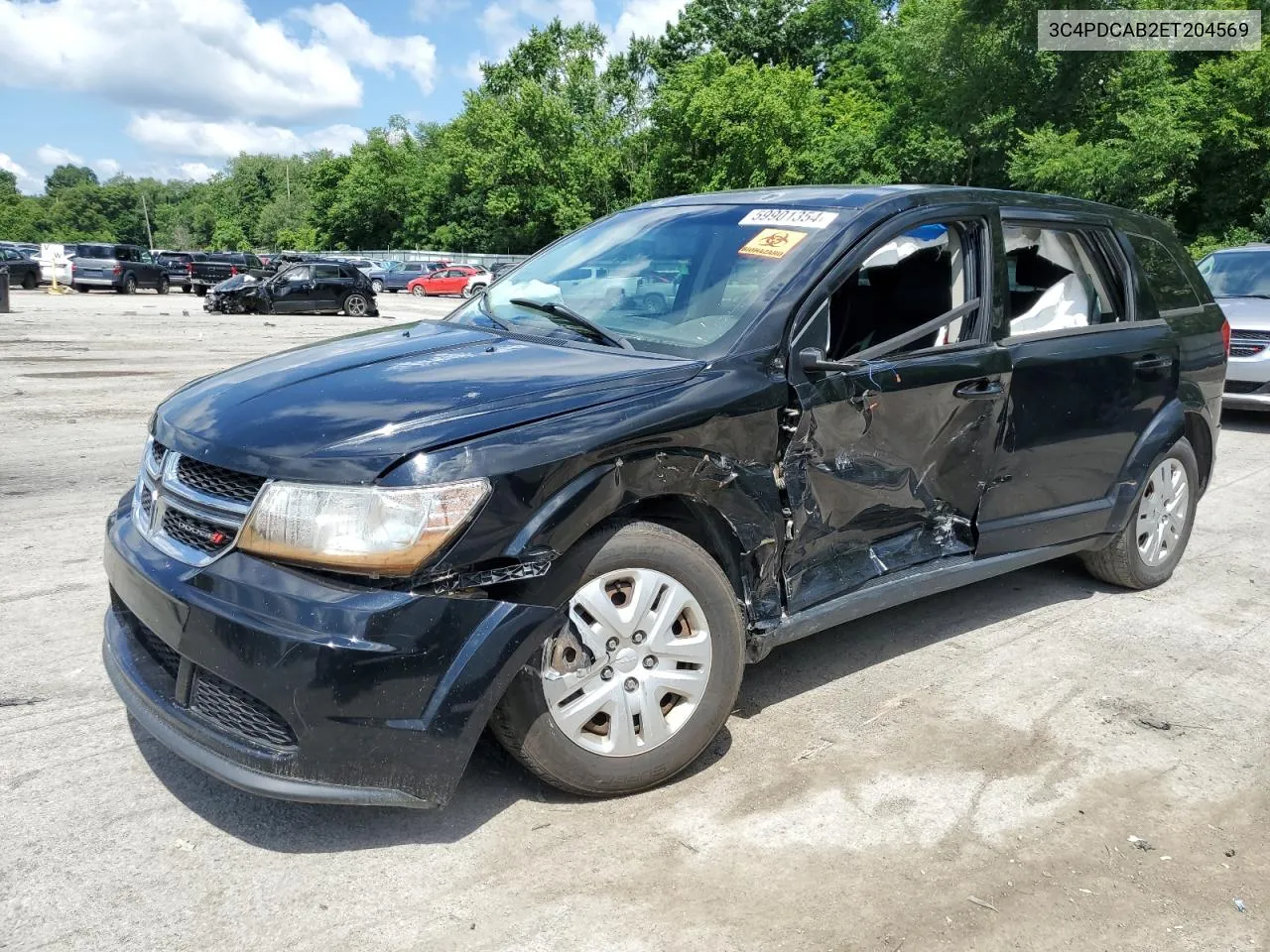 2014 Dodge Journey Se VIN: 3C4PDCAB2ET204569 Lot: 59901354