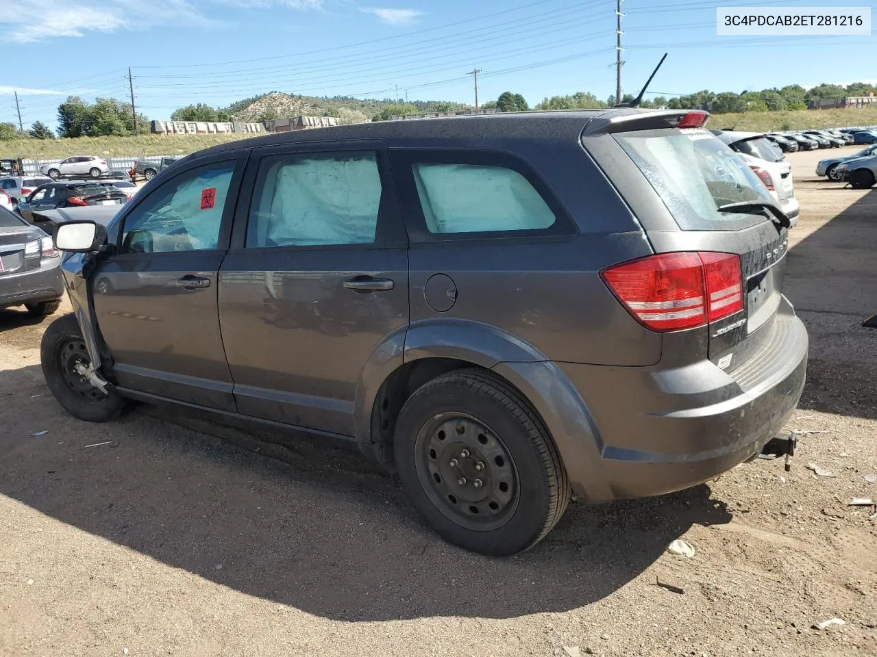 2014 Dodge Journey Se VIN: 3C4PDCAB2ET281216 Lot: 72024684