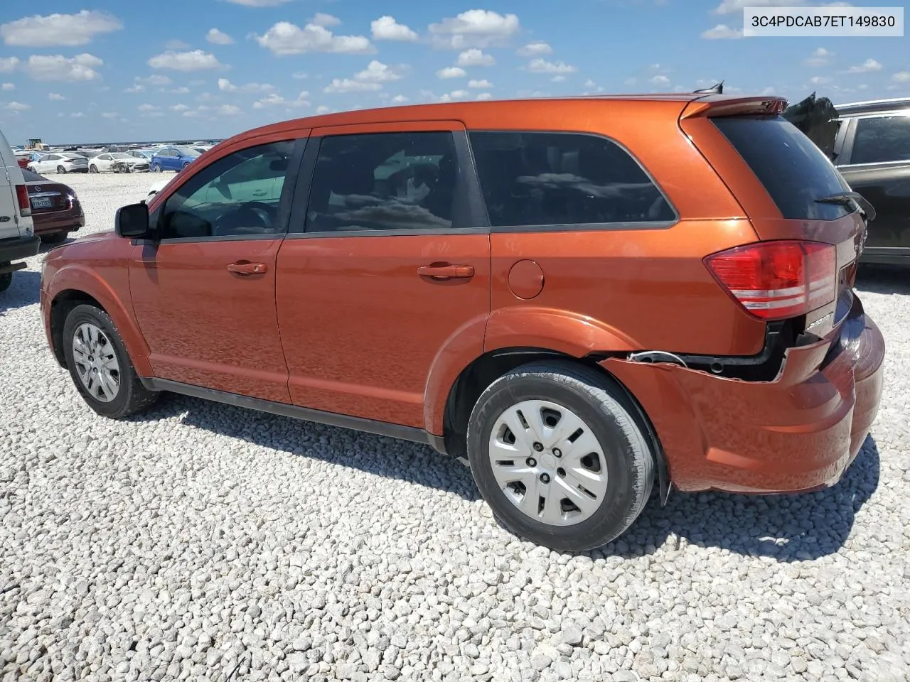 2014 Dodge Journey Se VIN: 3C4PDCAB7ET149830 Lot: 72096274