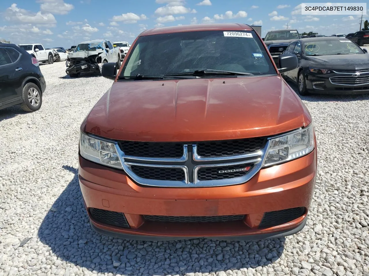 2014 Dodge Journey Se VIN: 3C4PDCAB7ET149830 Lot: 72096274