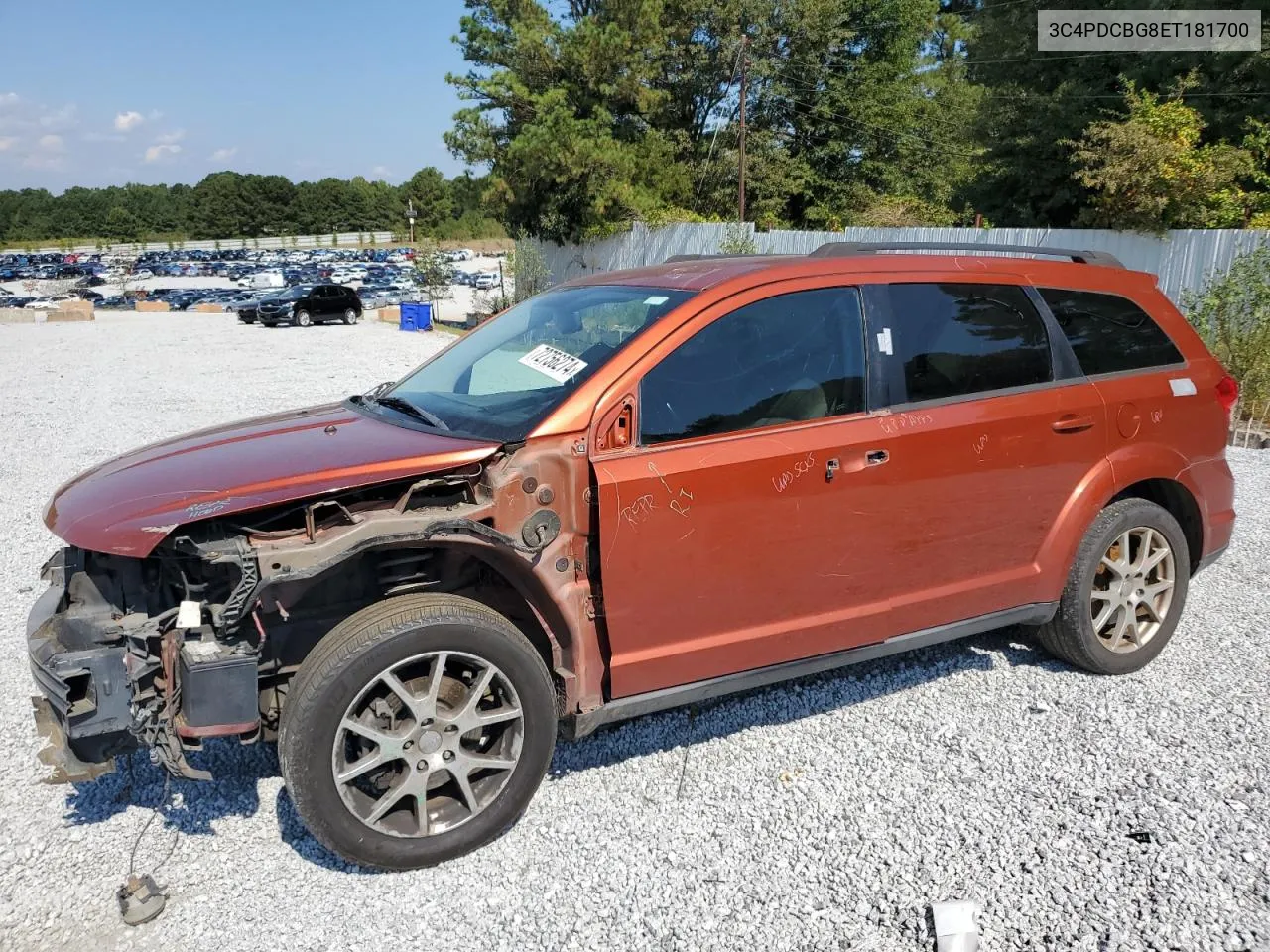 2014 Dodge Journey Sxt VIN: 3C4PDCBG8ET181700 Lot: 72756274