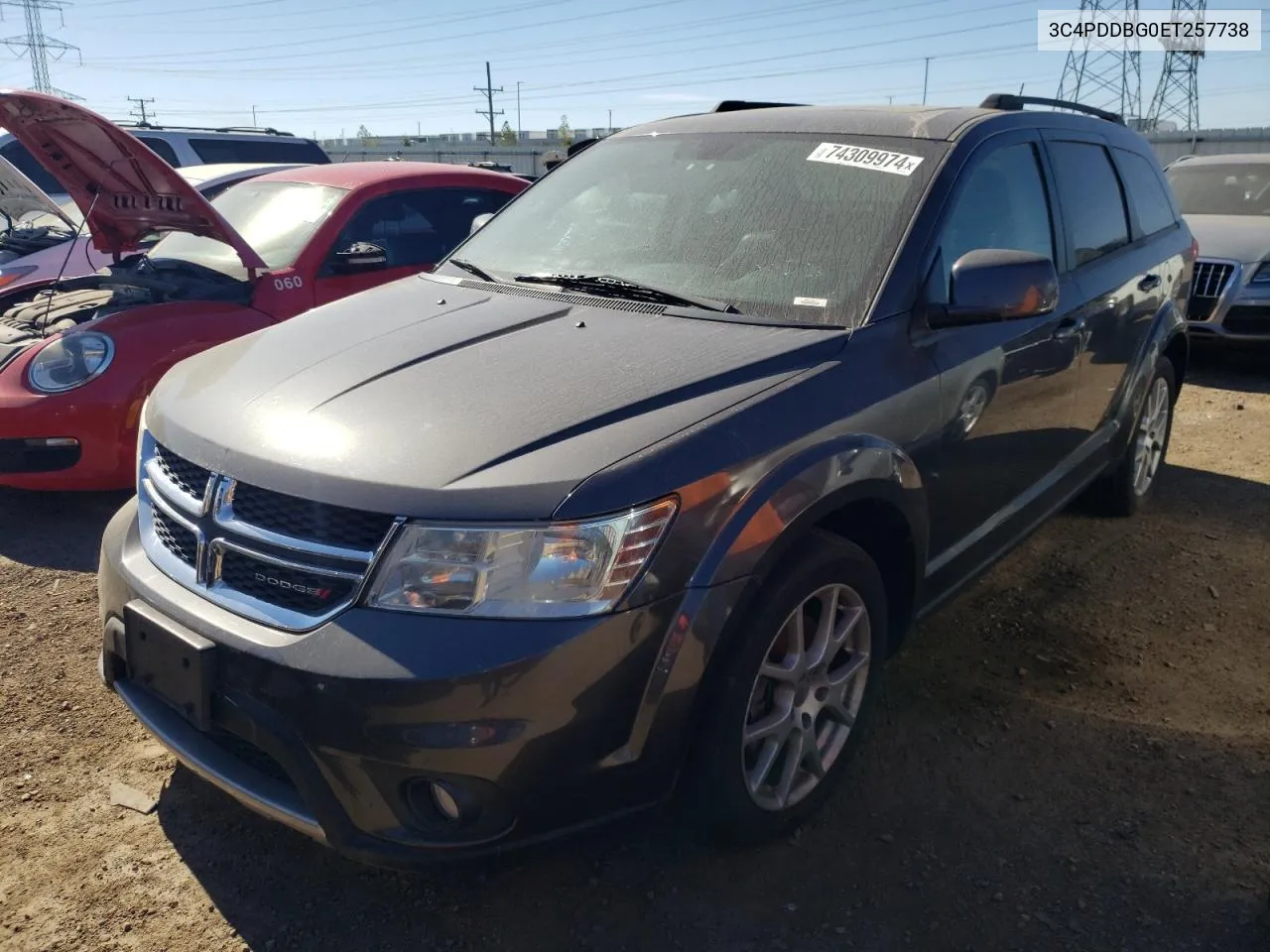 2014 Dodge Journey Sxt VIN: 3C4PDDBG0ET257738 Lot: 74309974