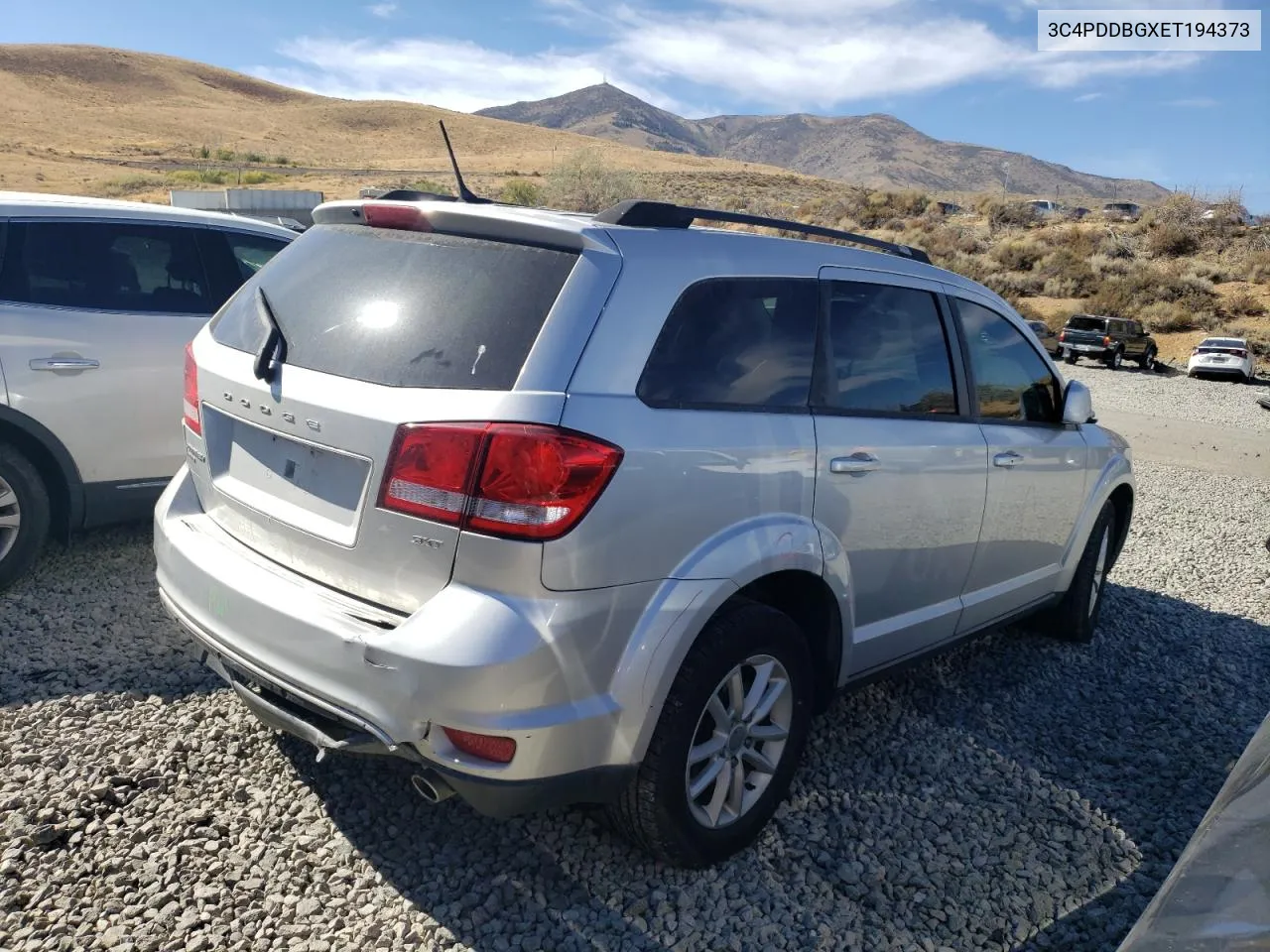 2014 Dodge Journey Sxt VIN: 3C4PDDBGXET194373 Lot: 75058014