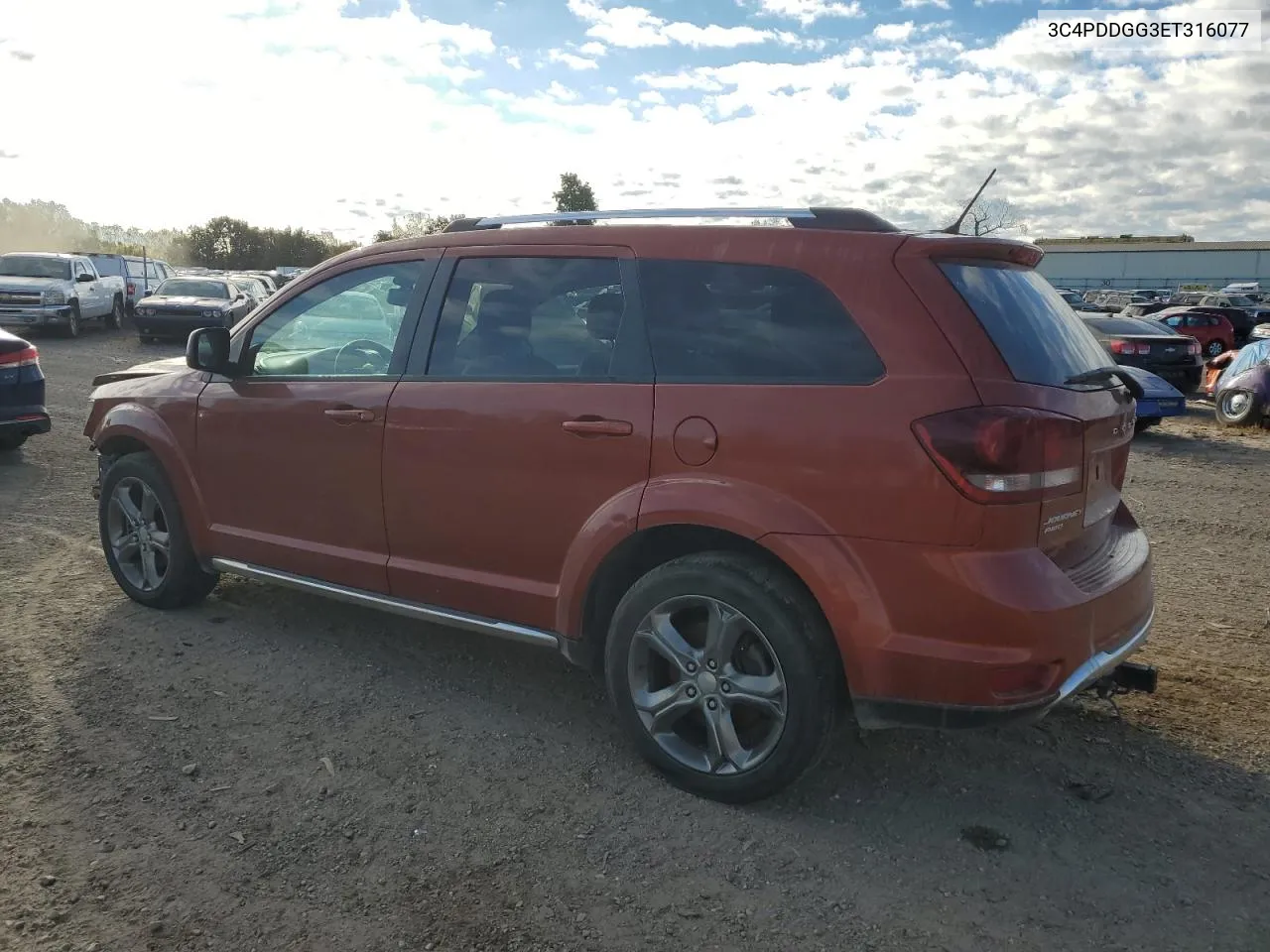 2014 Dodge Journey Crossroad VIN: 3C4PDDGG3ET316077 Lot: 75207754