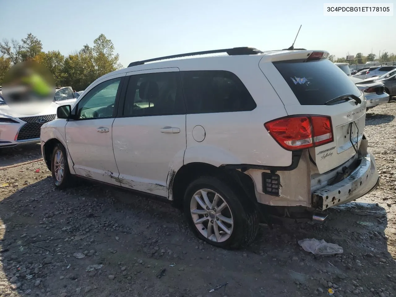 2014 Dodge Journey Sxt VIN: 3C4PDCBG1ET178105 Lot: 75331474