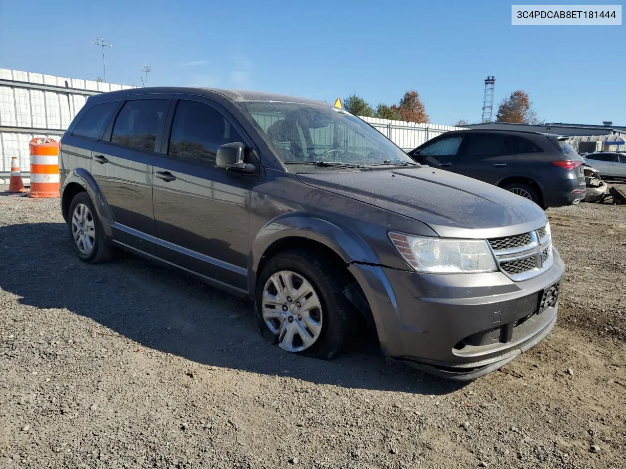 2014 Dodge Journey Se VIN: 3C4PDCAB8ET181444 Lot: 78873434