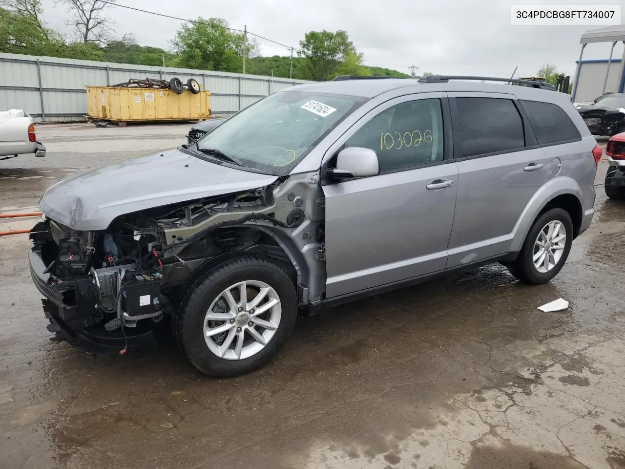 2015 Dodge Journey Sxt VIN: 3C4PDCBG8FT734007 Lot: 51741624