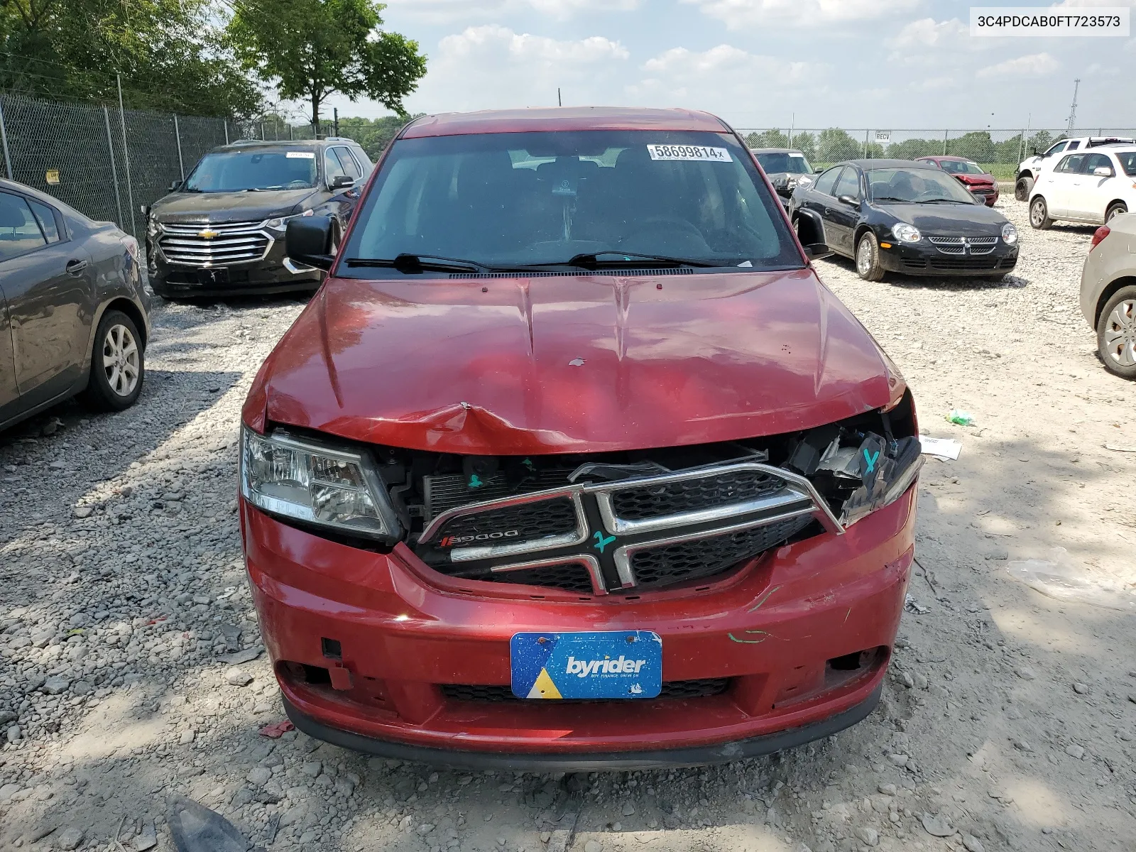 2015 Dodge Journey Se VIN: 3C4PDCAB0FT723573 Lot: 58699814