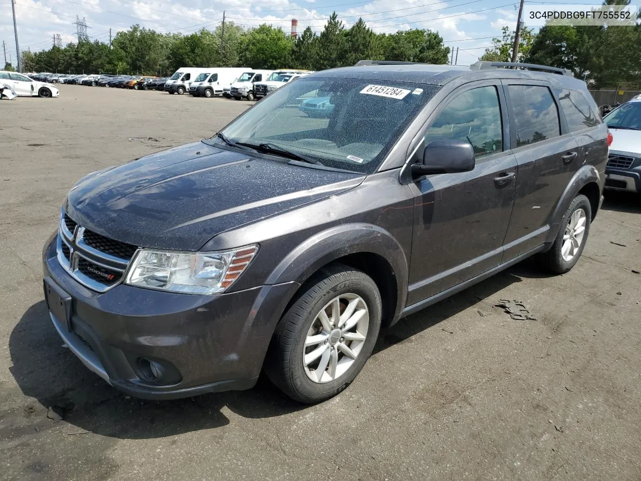 2015 Dodge Journey Sxt VIN: 3C4PDDBG9FT755552 Lot: 61451284