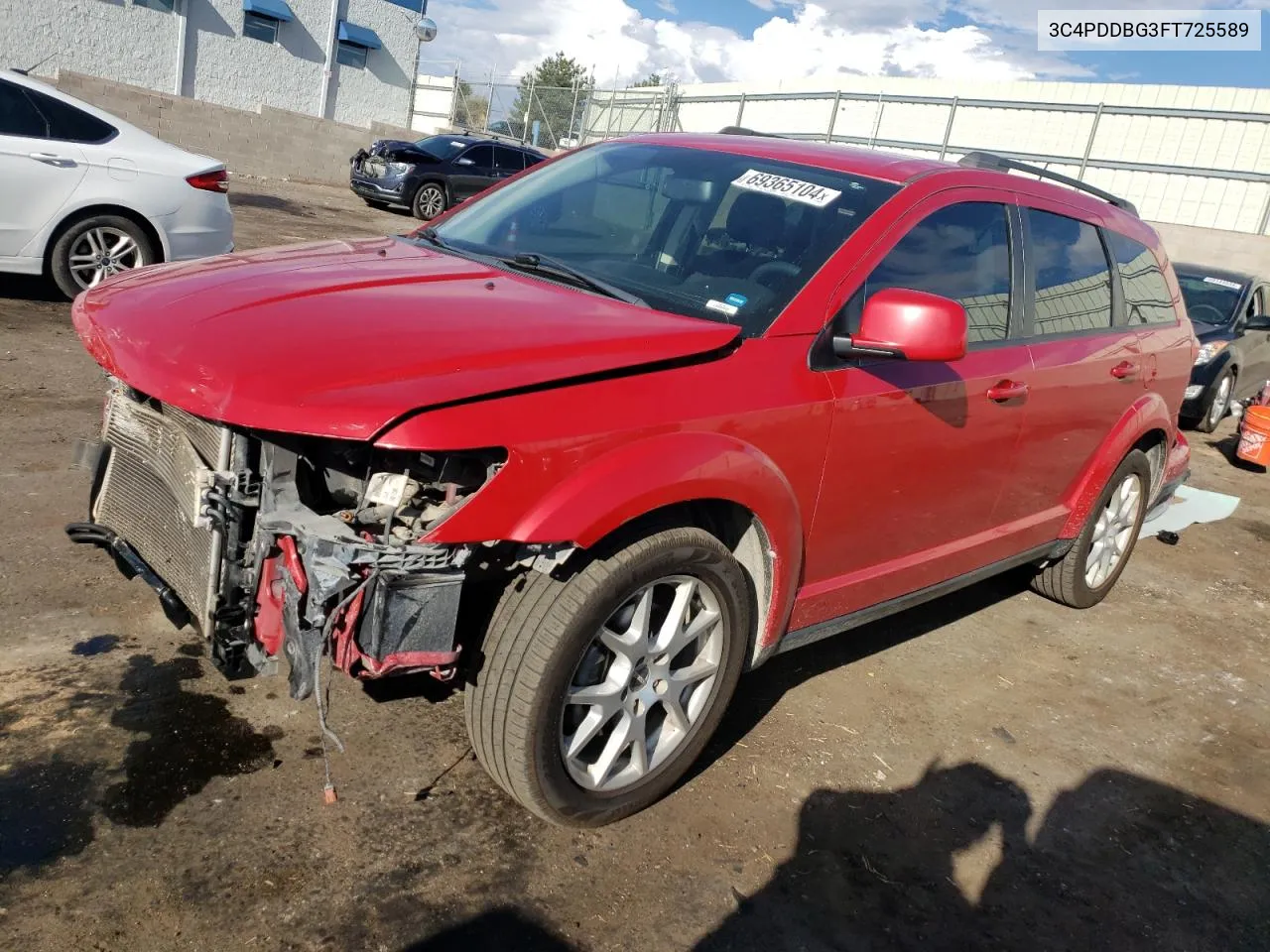 2015 Dodge Journey Sxt VIN: 3C4PDDBG3FT725589 Lot: 69365104