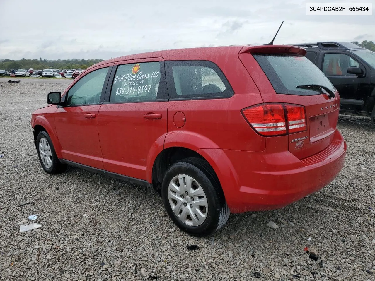 2015 Dodge Journey Se VIN: 3C4PDCAB2FT665434 Lot: 71258734