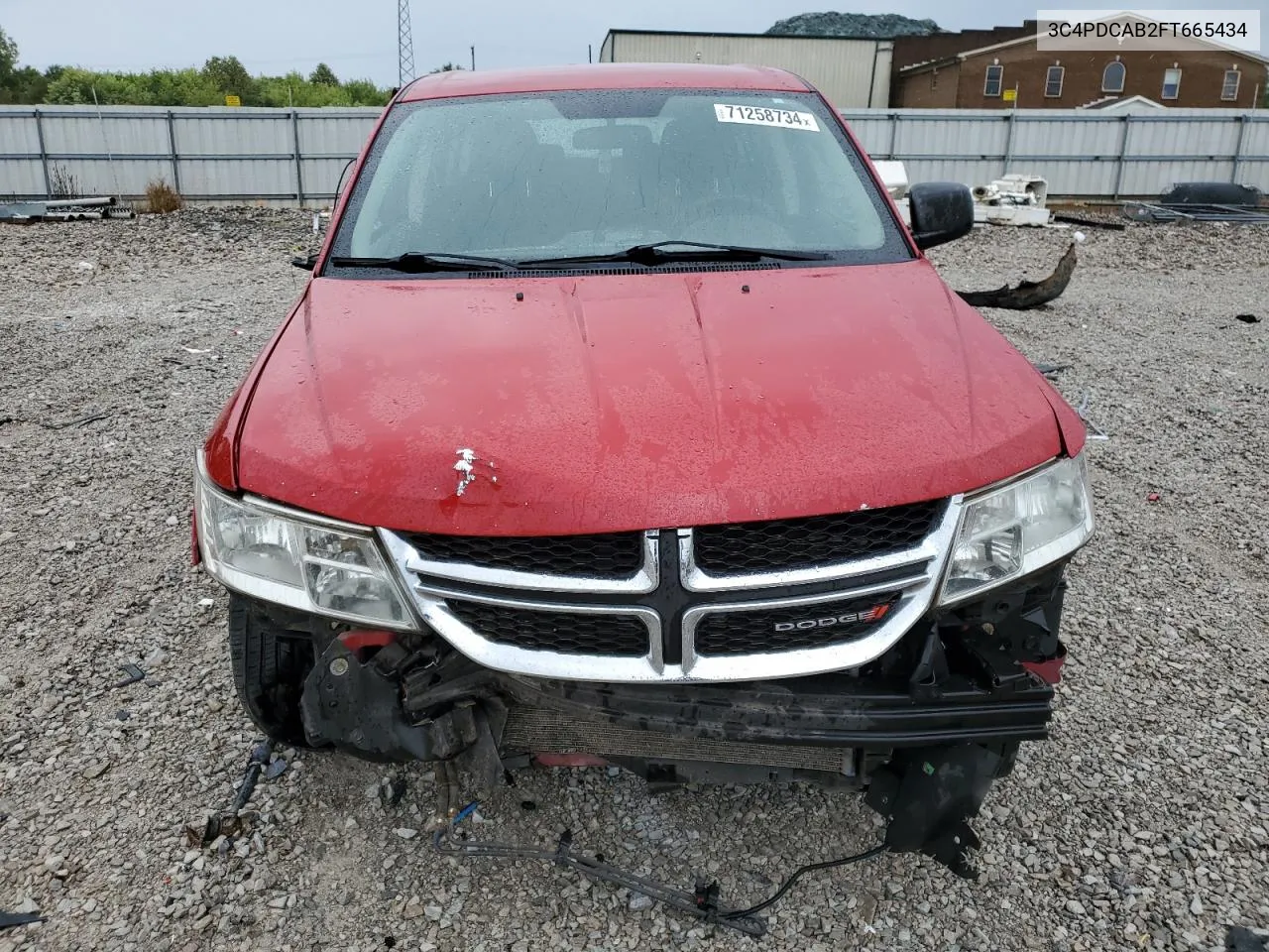 2015 Dodge Journey Se VIN: 3C4PDCAB2FT665434 Lot: 71258734