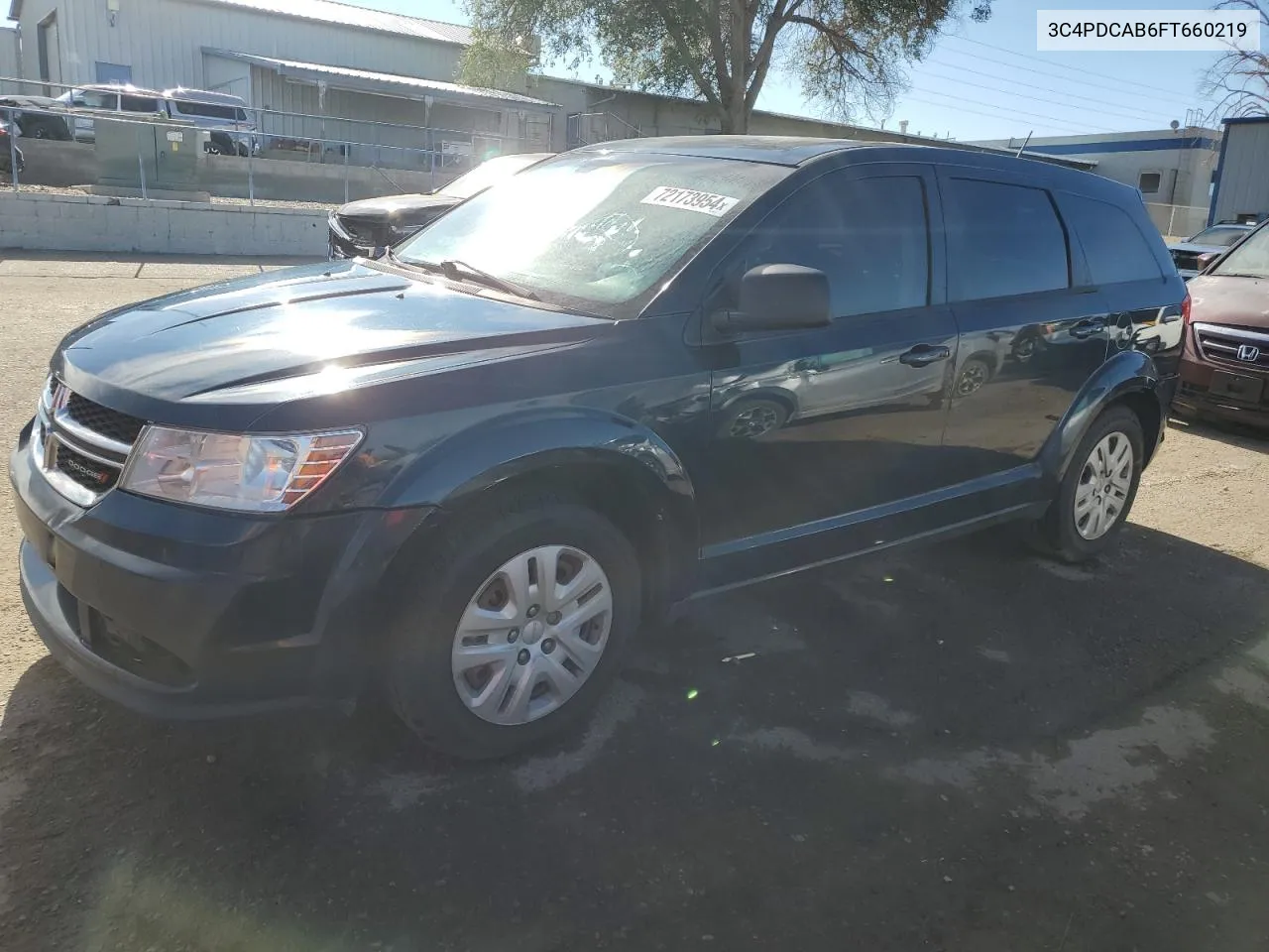 2015 Dodge Journey Se VIN: 3C4PDCAB6FT660219 Lot: 72173954