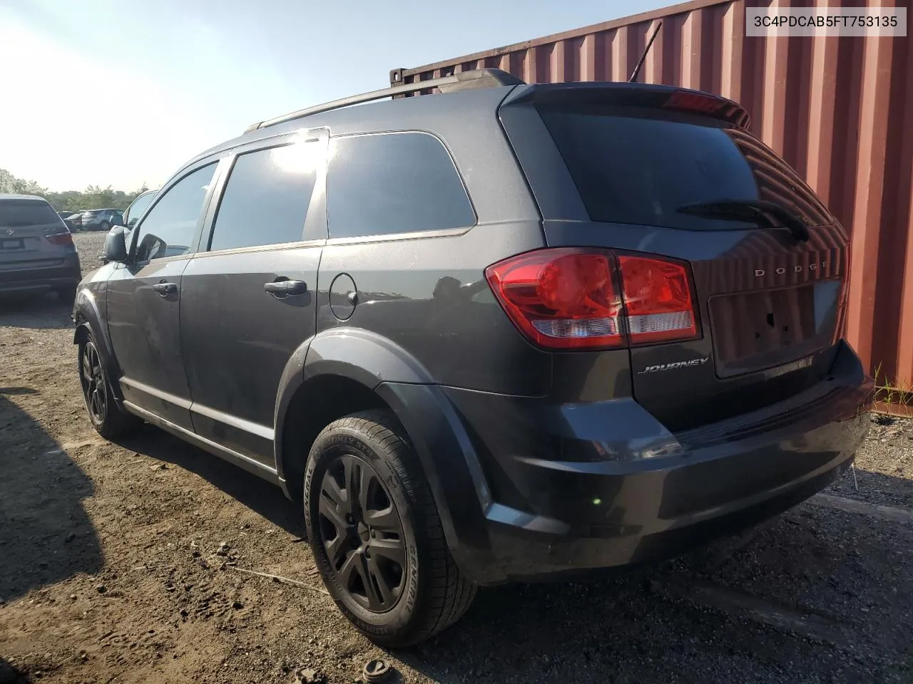 2015 Dodge Journey Se VIN: 3C4PDCAB5FT753135 Lot: 72426374