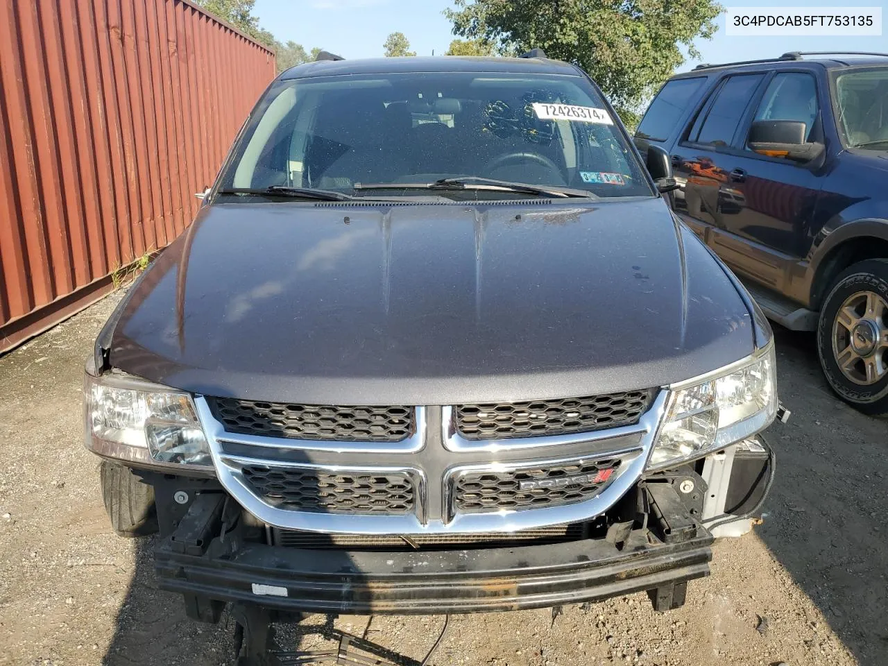 2015 Dodge Journey Se VIN: 3C4PDCAB5FT753135 Lot: 72426374