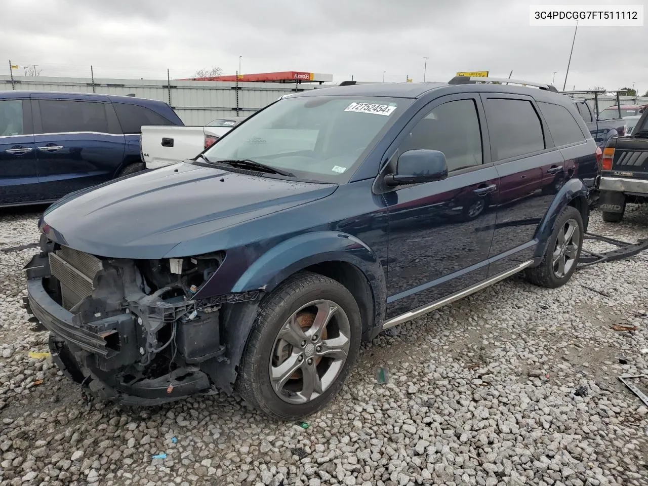 2015 Dodge Journey Crossroad VIN: 3C4PDCGG7FT511112 Lot: 72752454