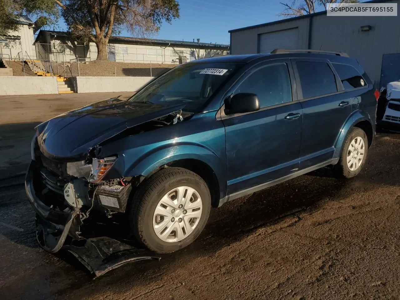 2015 Dodge Journey Se VIN: 3C4PDCAB5FT695155 Lot: 72772314