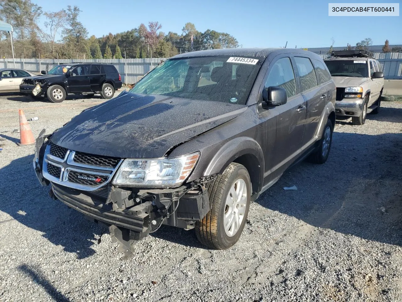 2015 Dodge Journey Se VIN: 3C4PDCAB4FT600441 Lot: 74445334