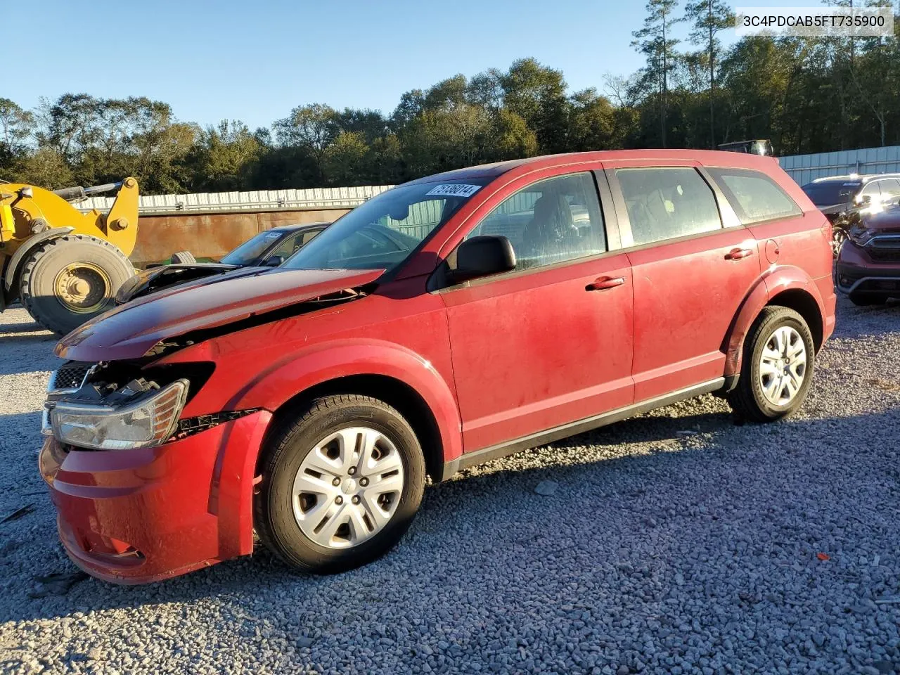 2015 Dodge Journey Se VIN: 3C4PDCAB5FT735900 Lot: 75136014