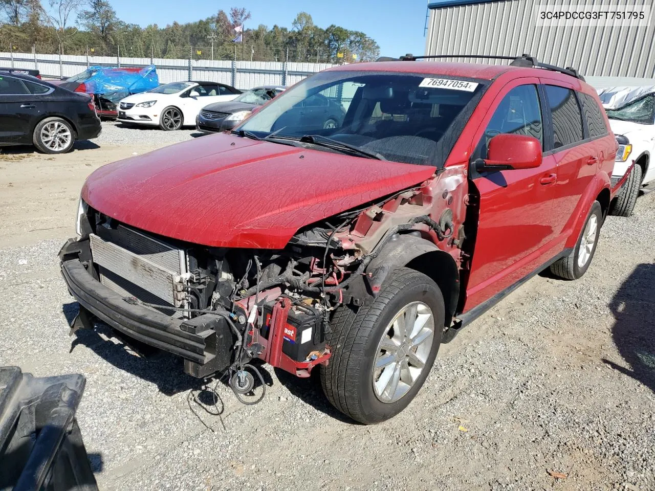 2015 Dodge Journey Sxt VIN: 3C4PDCCG3FT751795 Lot: 76947054