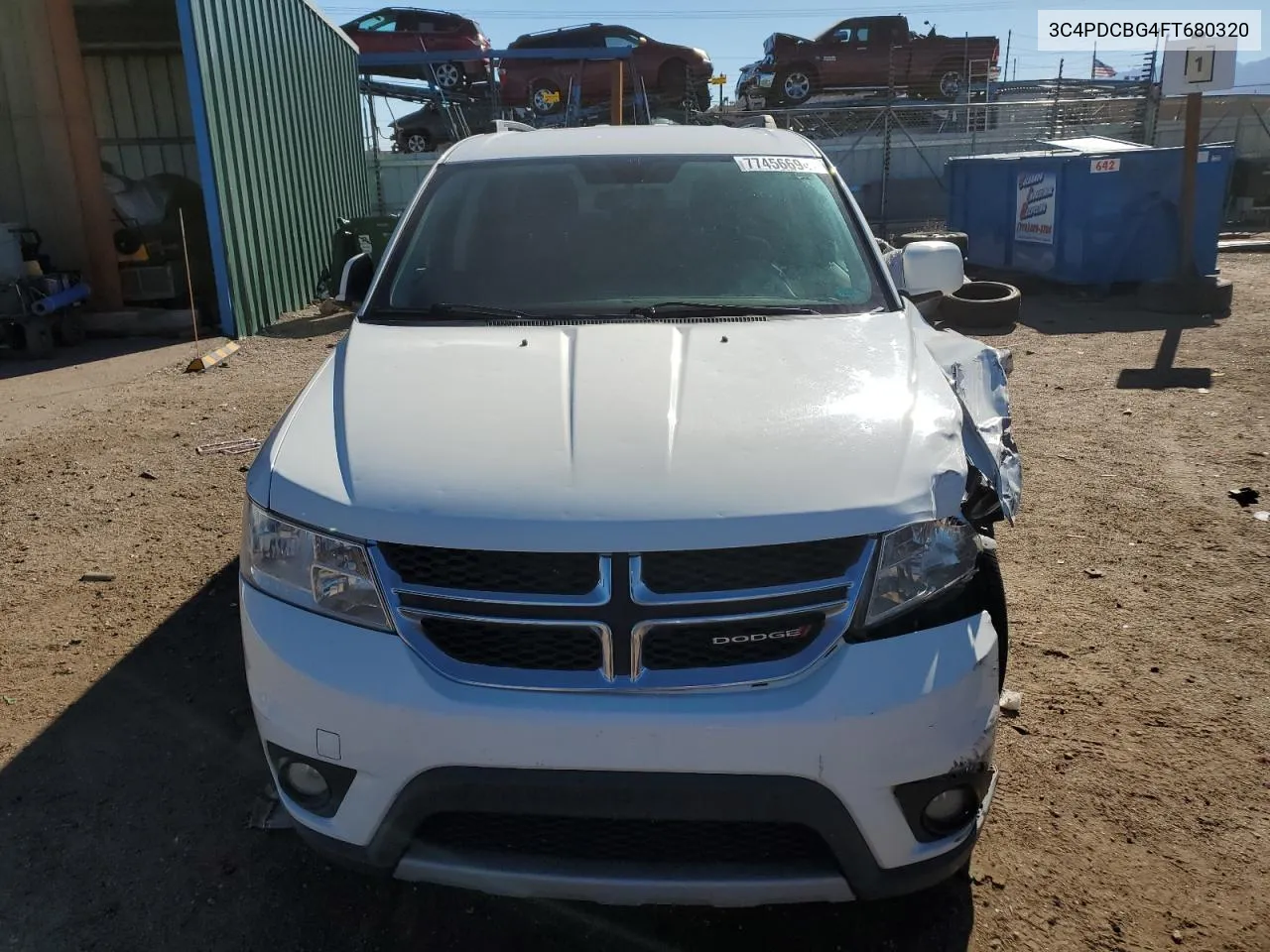 2015 Dodge Journey Sxt VIN: 3C4PDCBG4FT680320 Lot: 77456694