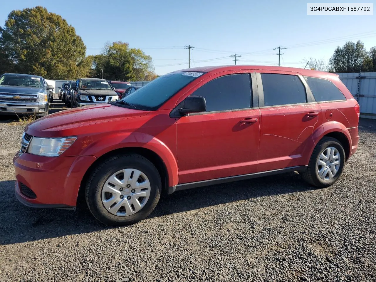 2015 Dodge Journey Se VIN: 3C4PDCABXFT587792 Lot: 77480154