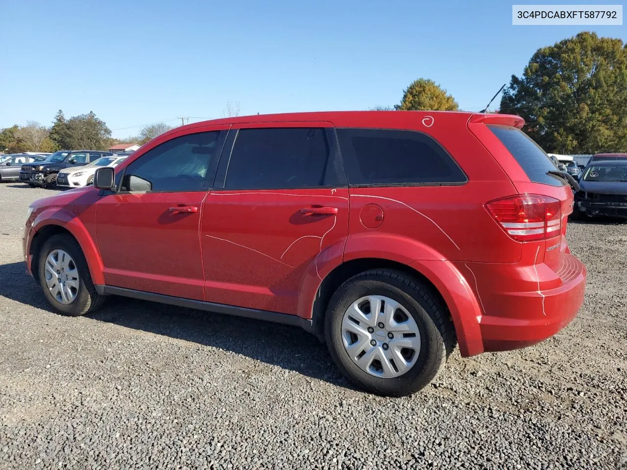 2015 Dodge Journey Se VIN: 3C4PDCABXFT587792 Lot: 77480154