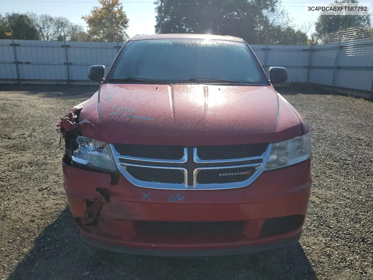 2015 Dodge Journey Se VIN: 3C4PDCABXFT587792 Lot: 77480154