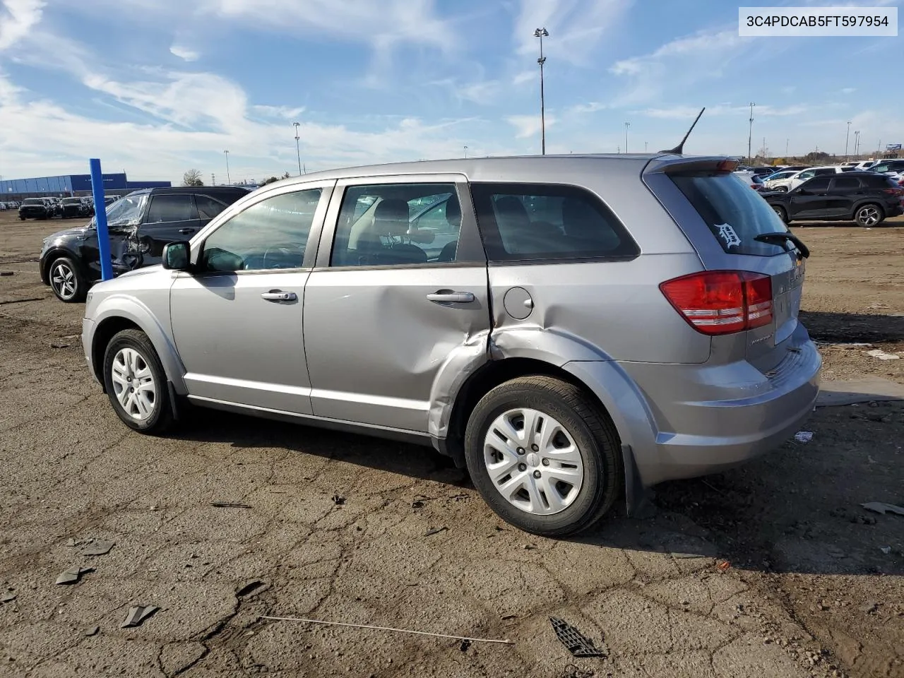 2015 Dodge Journey Se VIN: 3C4PDCAB5FT597954 Lot: 78054604