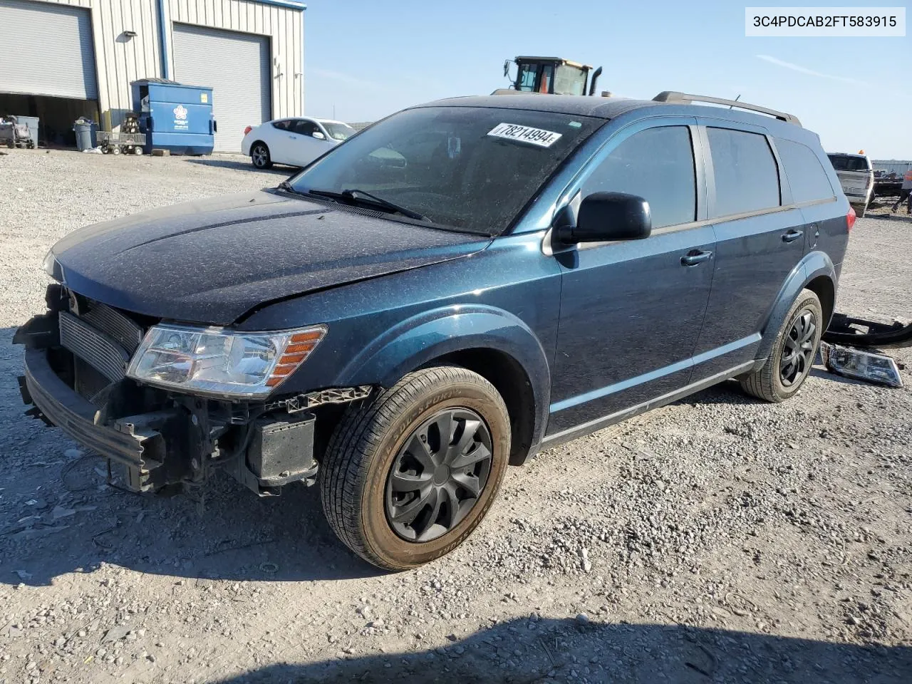 2015 Dodge Journey Se VIN: 3C4PDCAB2FT583915 Lot: 78214994