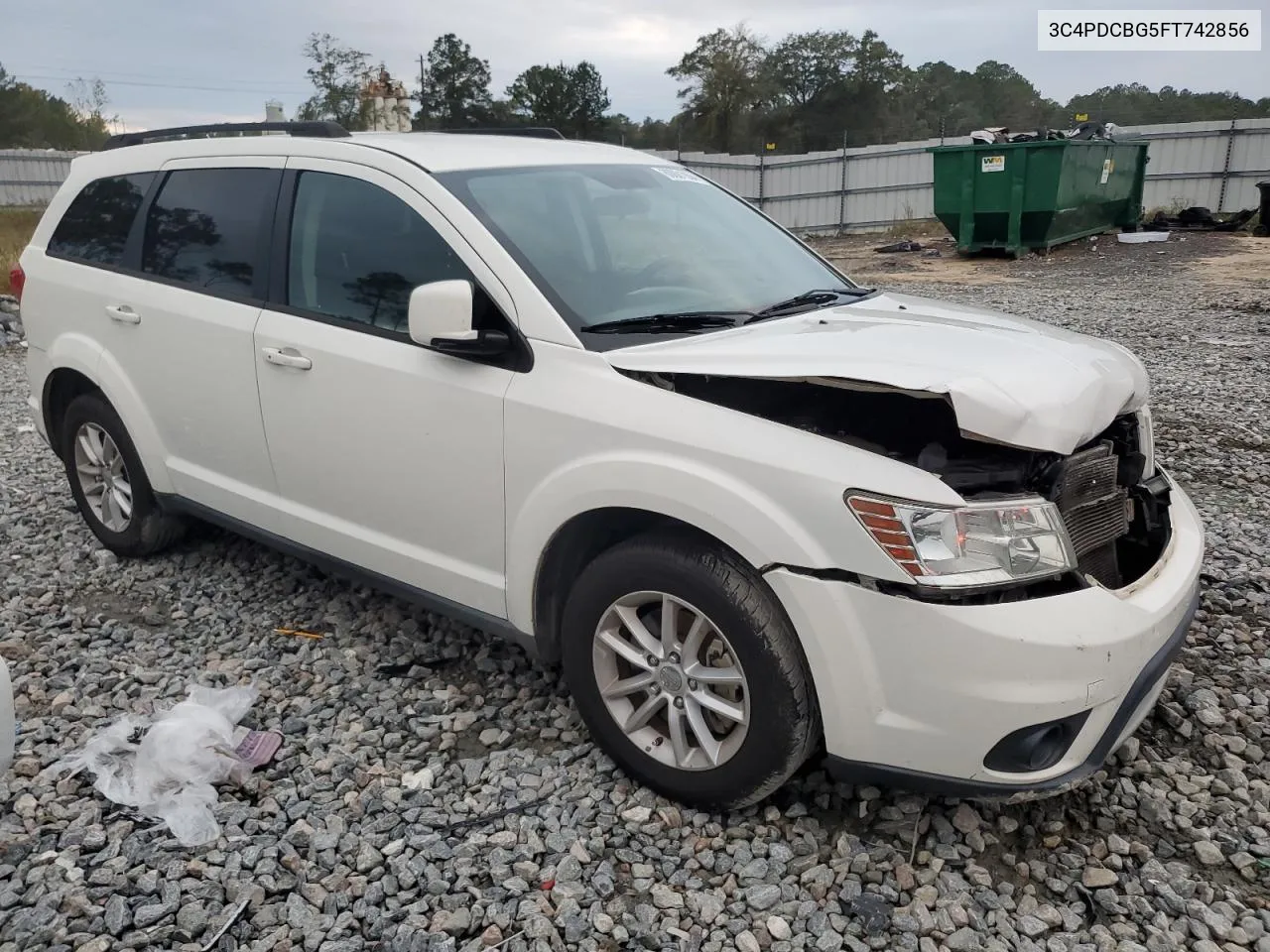 2015 Dodge Journey Sxt VIN: 3C4PDCBG5FT742856 Lot: 80001904