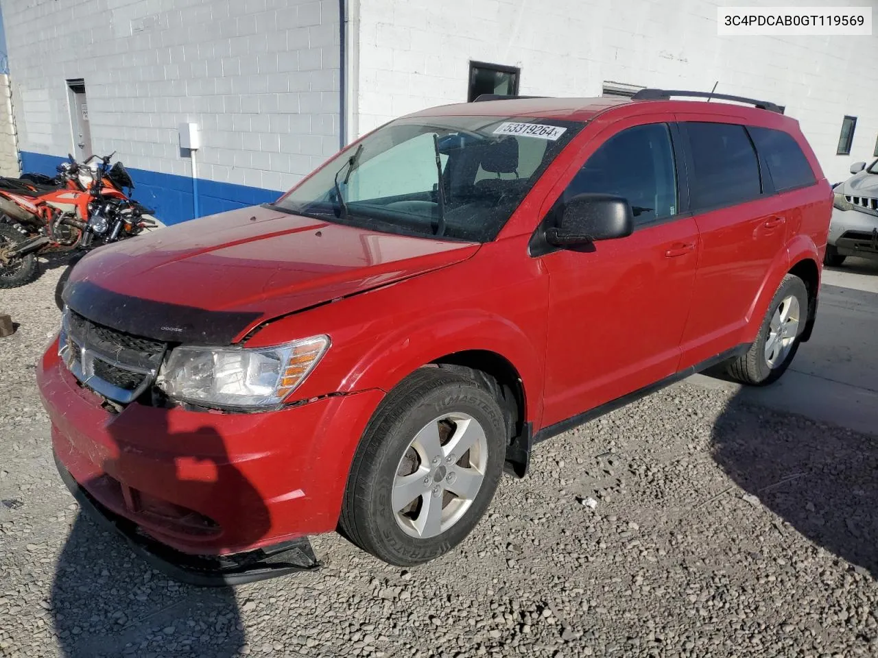 2016 Dodge Journey Se VIN: 3C4PDCAB0GT119569 Lot: 53319264