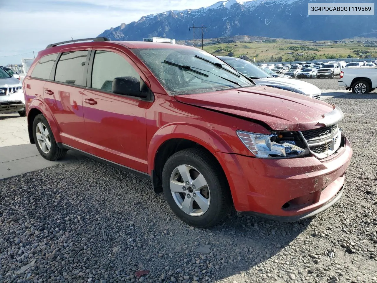 2016 Dodge Journey Se VIN: 3C4PDCAB0GT119569 Lot: 53319264