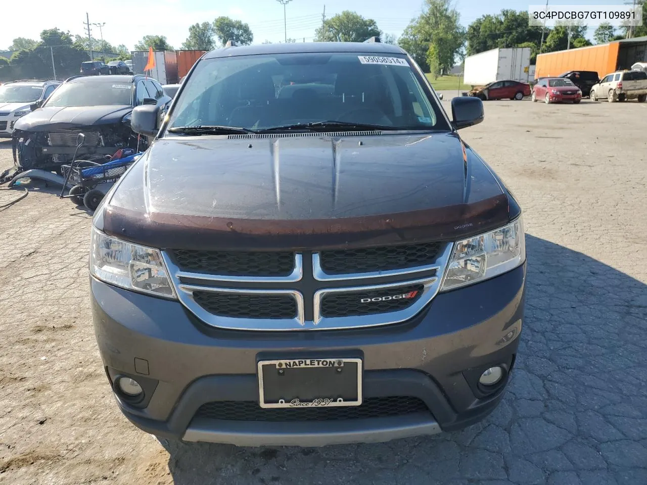 2016 Dodge Journey Sxt VIN: 3C4PDCBG7GT109891 Lot: 59058514