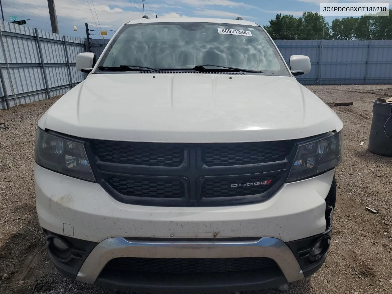 2016 Dodge Journey Crossroad VIN: 3C4PDCGBXGT186218 Lot: 60931394