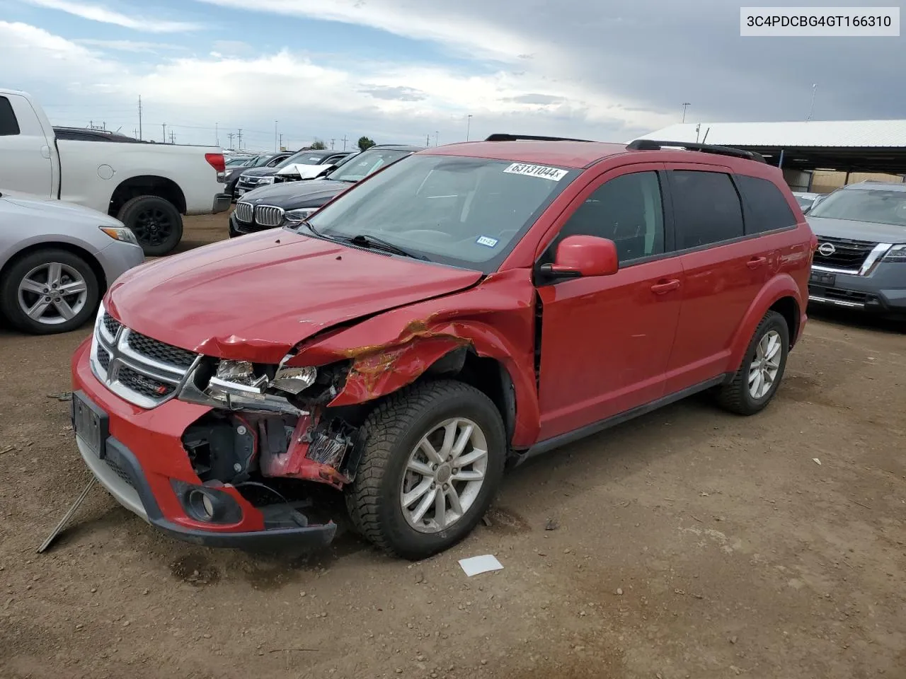 2016 Dodge Journey Sxt VIN: 3C4PDCBG4GT166310 Lot: 63131044