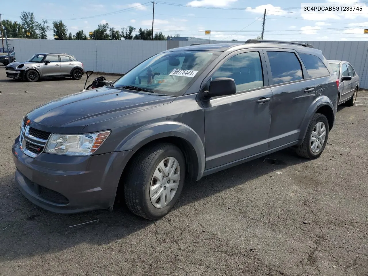 2016 Dodge Journey Se VIN: 3C4PDCAB5GT233745 Lot: 65175444