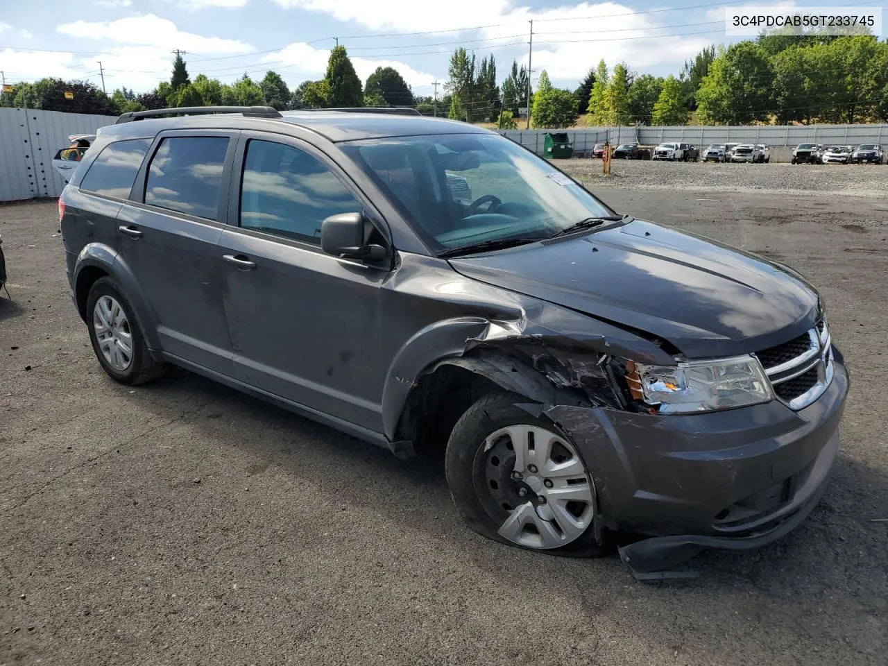 2016 Dodge Journey Se VIN: 3C4PDCAB5GT233745 Lot: 65175444