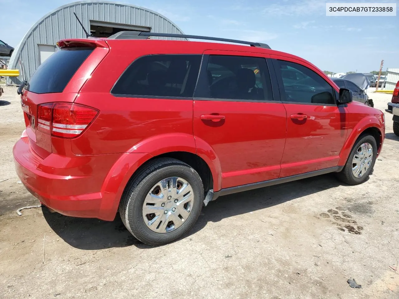 2016 Dodge Journey Se VIN: 3C4PDCAB7GT233858 Lot: 65344604