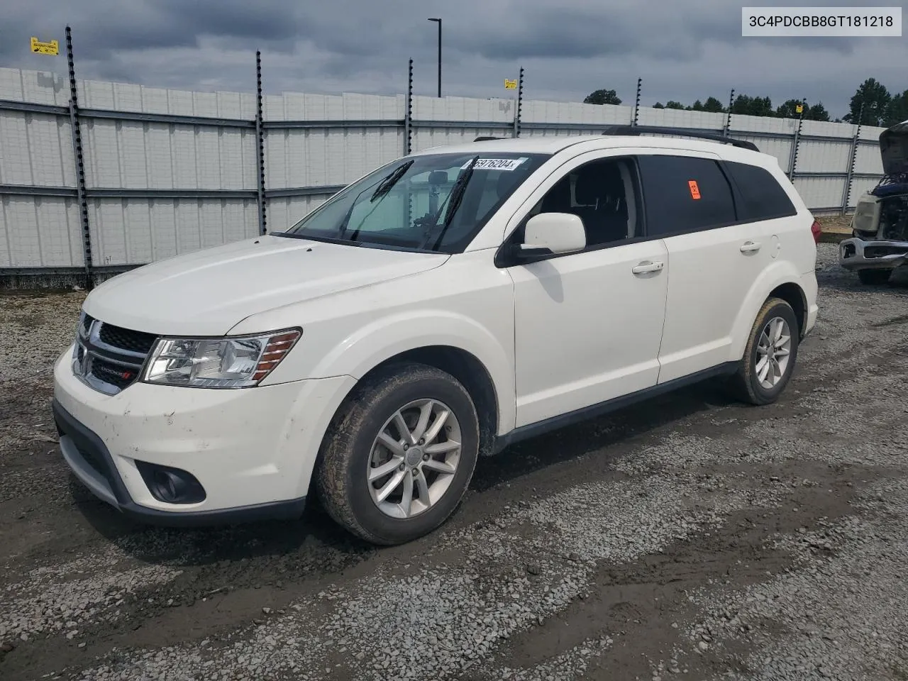 2016 Dodge Journey Sxt VIN: 3C4PDCBB8GT181218 Lot: 66976204