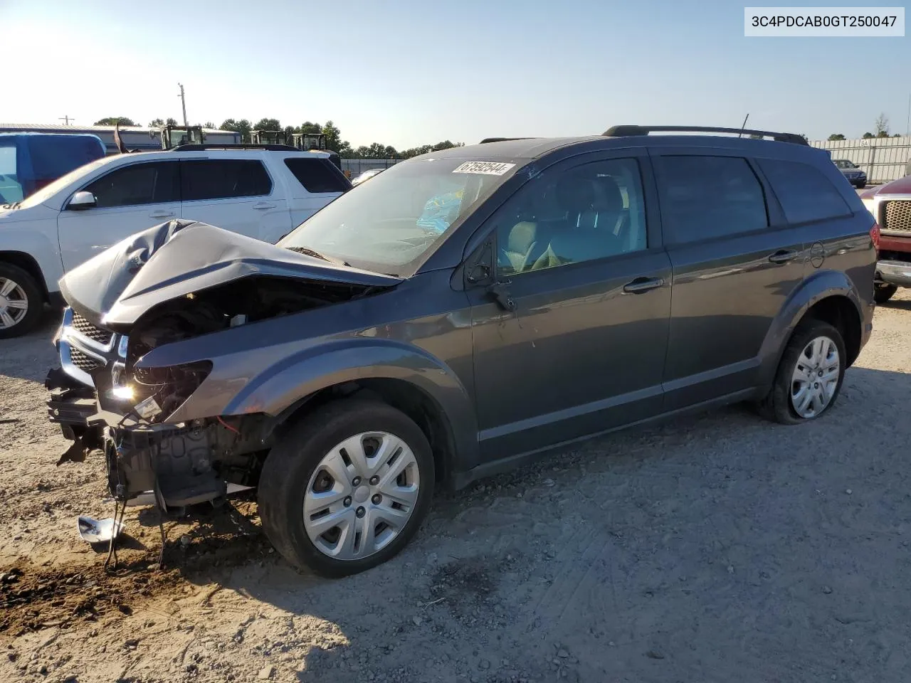 2016 Dodge Journey Se VIN: 3C4PDCAB0GT250047 Lot: 67592544