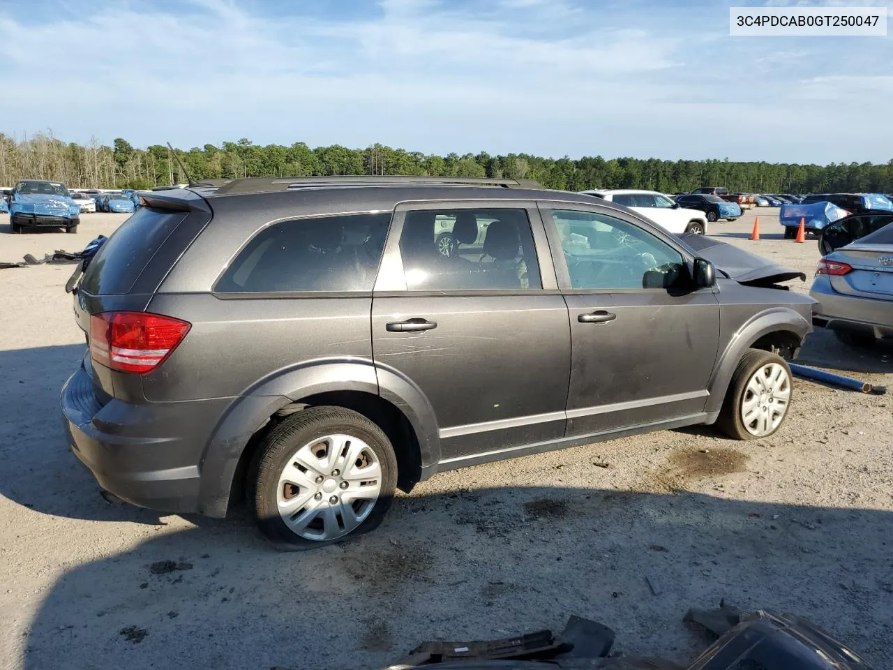 2016 Dodge Journey Se VIN: 3C4PDCAB0GT250047 Lot: 67592544