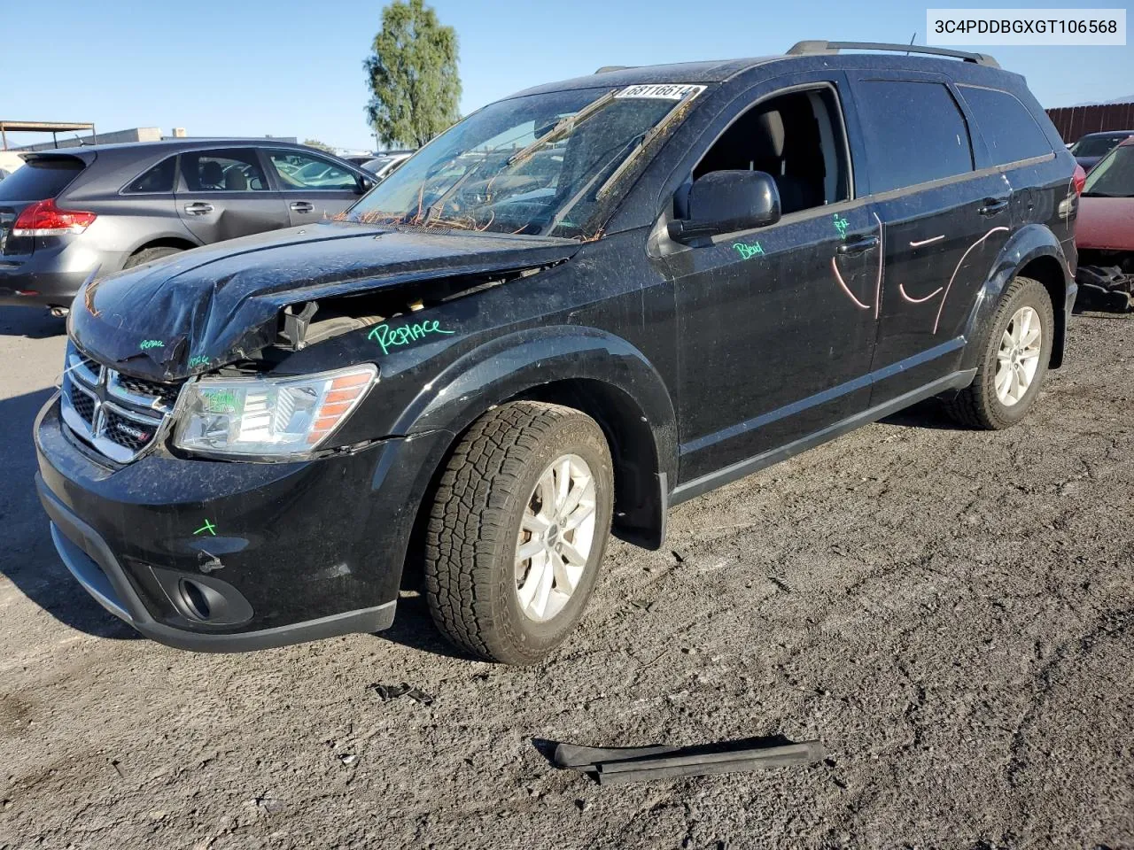 2016 Dodge Journey Sxt VIN: 3C4PDDBGXGT106568 Lot: 68116614